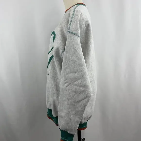 Vintage 90s Miami Dolphins Crewneck Sweatshirt Sz XL Gray Palm Legends Athletic - Picture 5 of 7